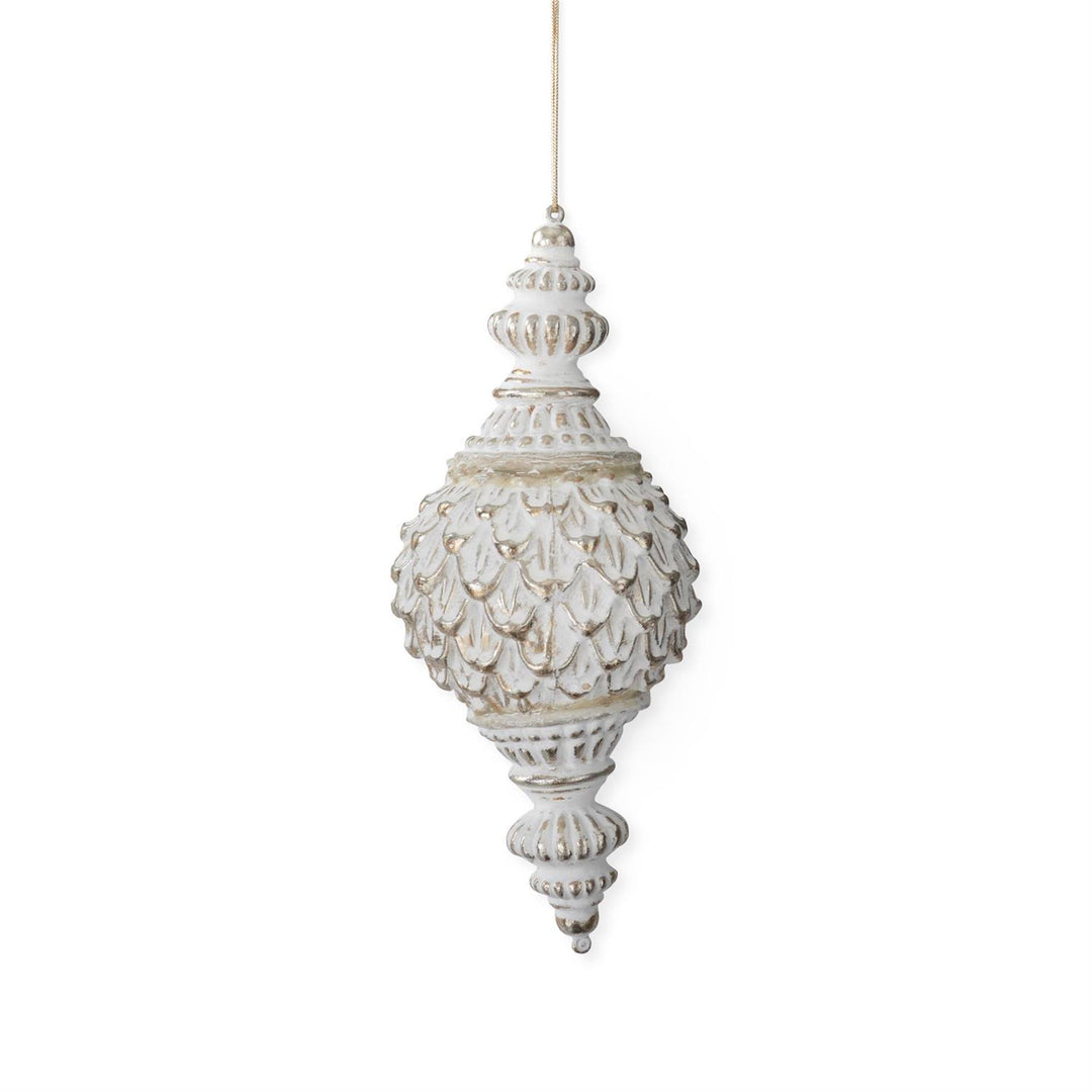 10" WHITE ARTICHOKE FINIAL ORNAMENT