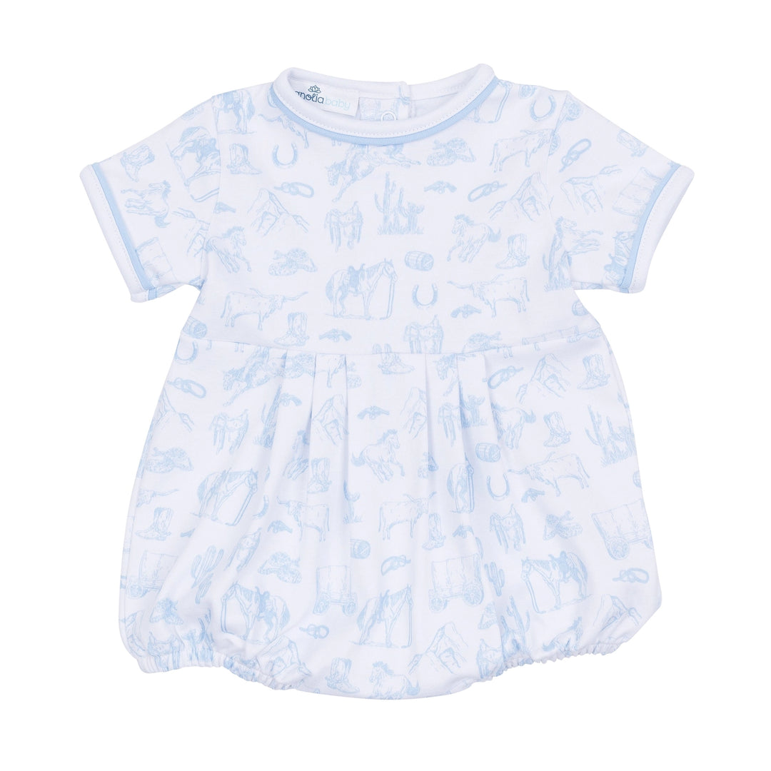 WESTERN THEME SHORTSLEEVE BLUE TOILE BUBBLE