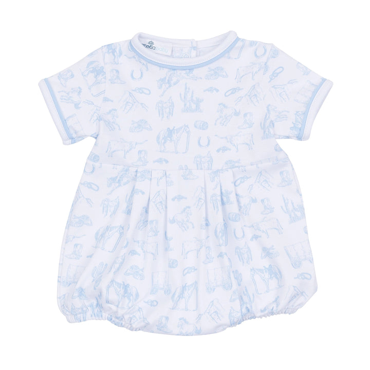 WESTERN THEME SHORTSLEEVE BLUE TOILE BUBBLE