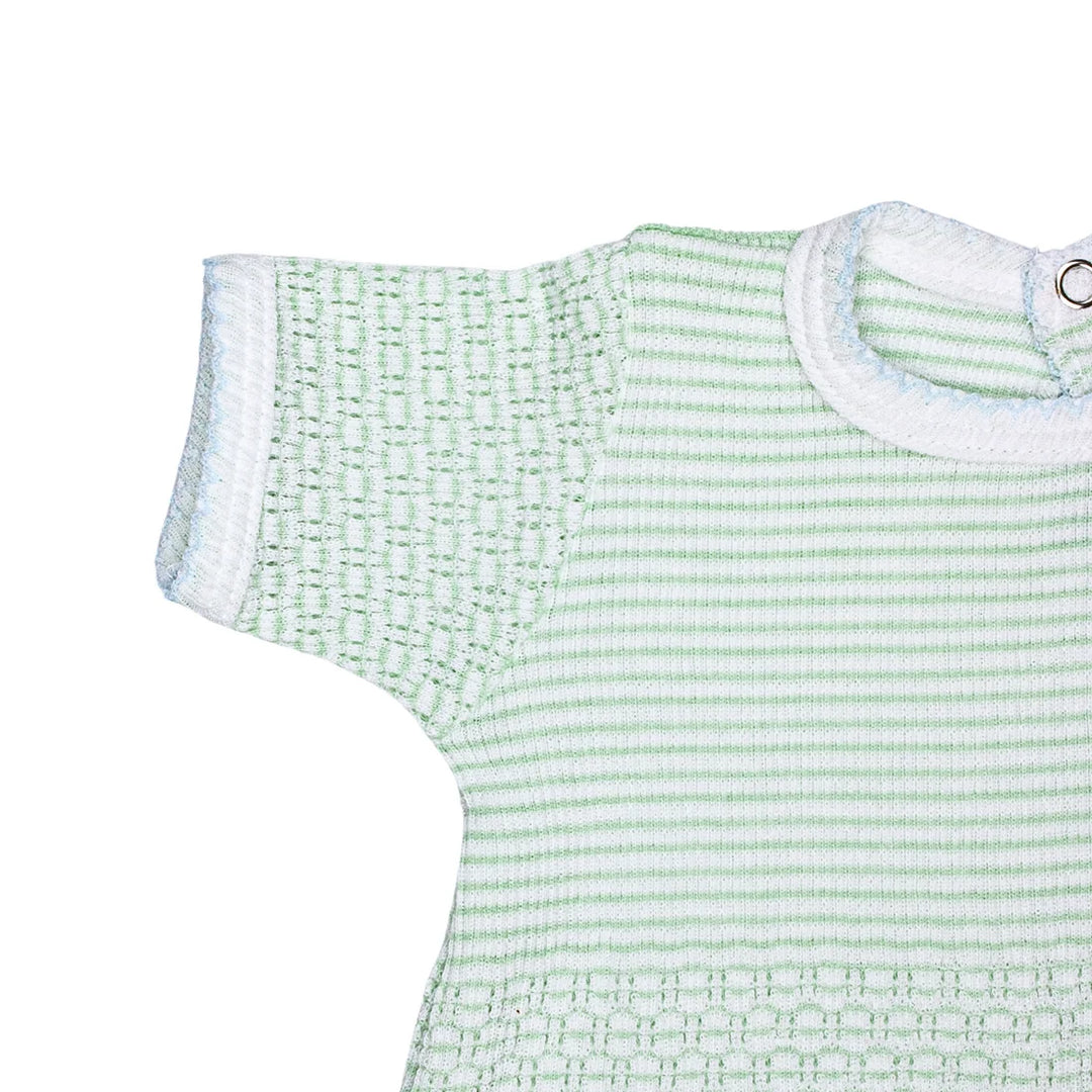 PATY KNIT MINT WITH BLUE TRIM STRAIGHT HEM BUBBLE