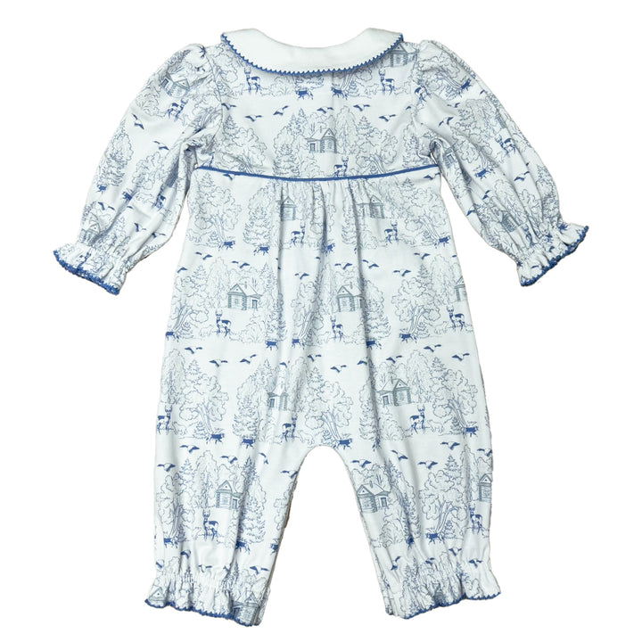 WOODLAND TOILE BLUE ROMPER