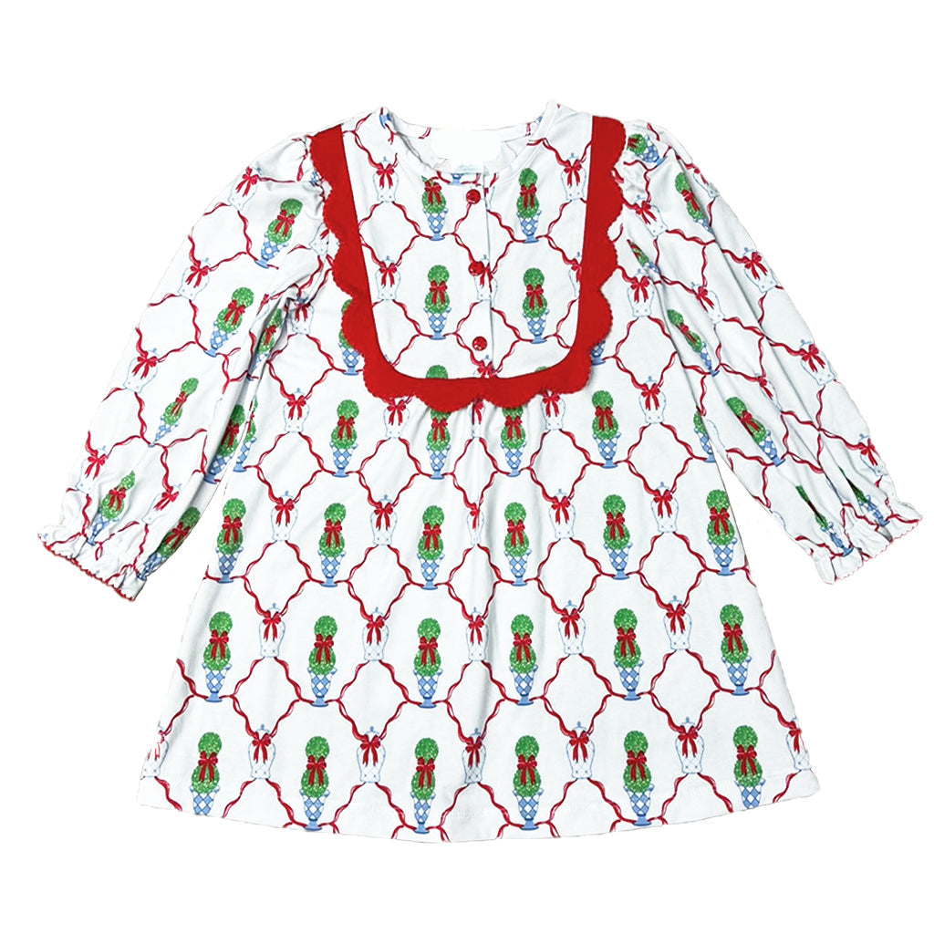 GIRLS TOPIARY DRESS ON WHITE BACKGROUND