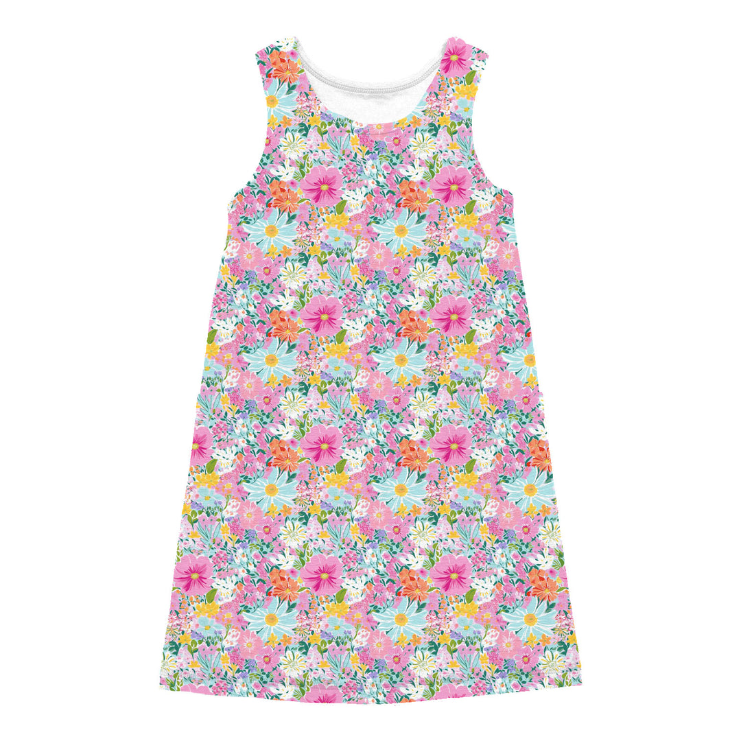 PINK FLORAL CHILDRENS TENNIS DRESS