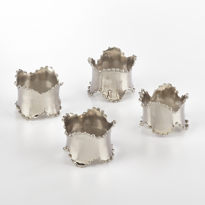 SILVER CLASSIC DESIGN NAPKIN RING SET