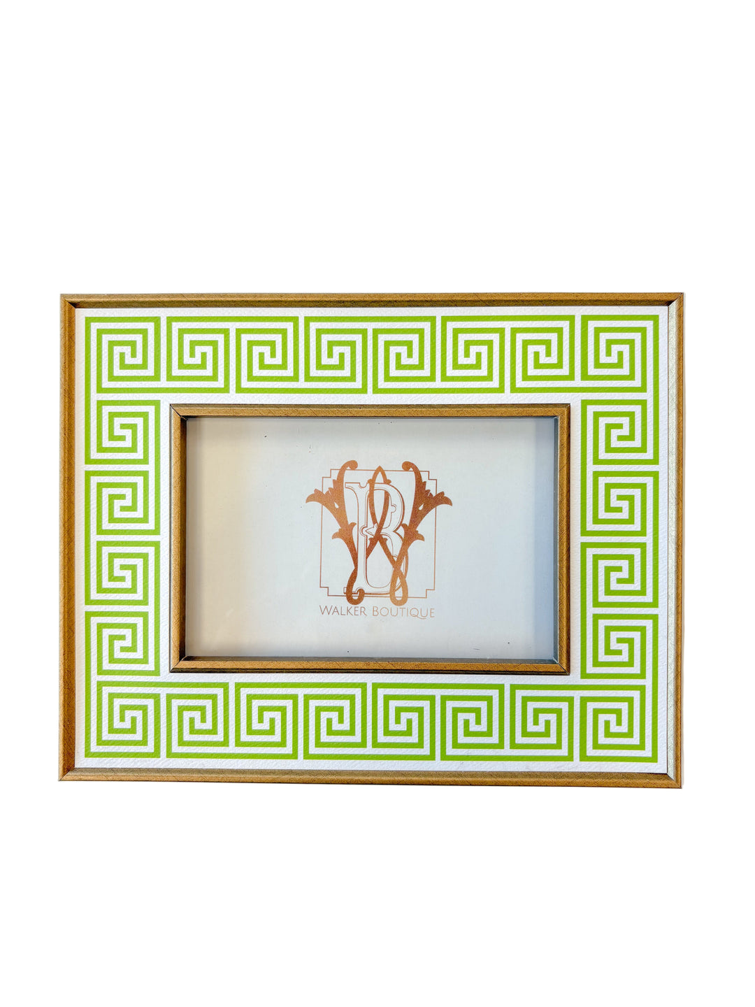 Rosanne Beck Gold & Green Greek Key 4x6 Frame – Elegant Green Greek Key Picture Frame with Gold Accents | Walker Boutique