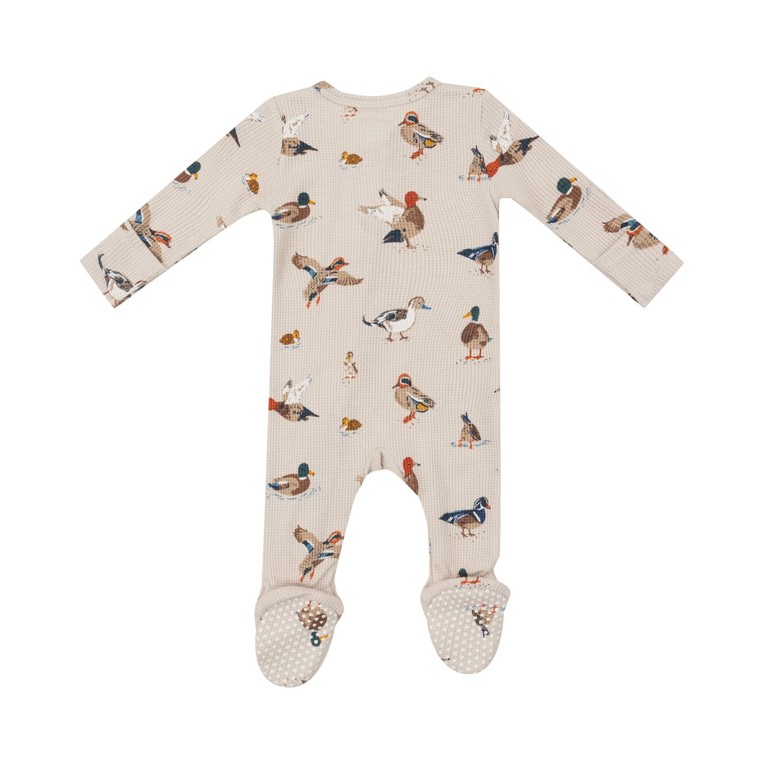 BROWN DUCKS ZIPPER FOOTIE