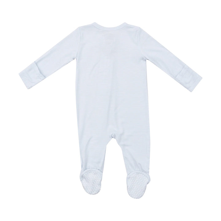 LIGHT BLUE STRIPE ZIPPER FOOTIE