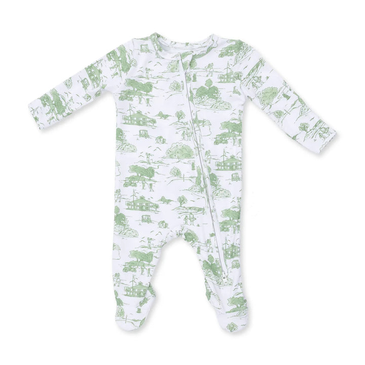GOLF TOILE GREEN 2 WAY ZIPPER FOOTIE