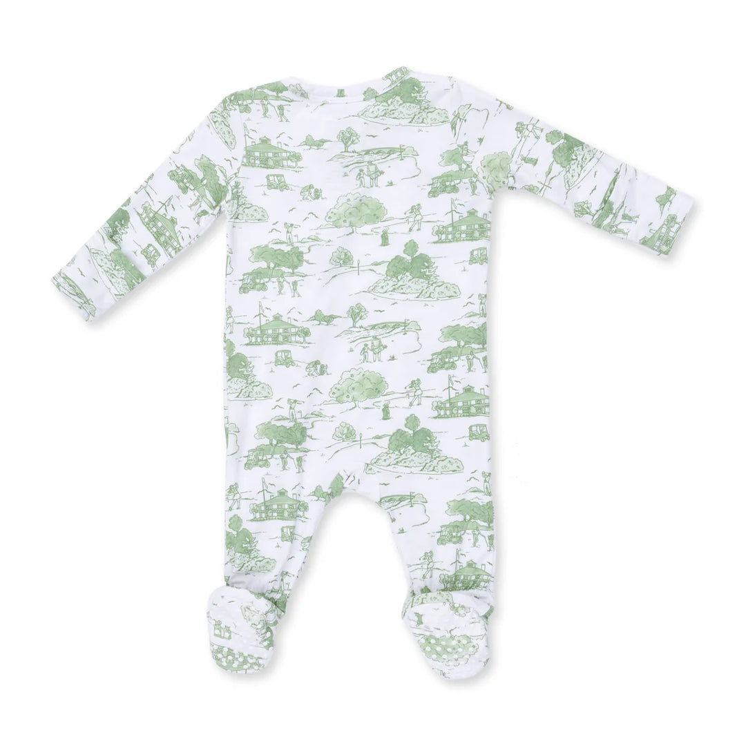 GOLF TOILE GREEN 2 WAY ZIPPER FOOTIE
