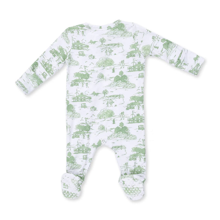 GOLF TOILE GREEN 2 WAY ZIPPER FOOTIE