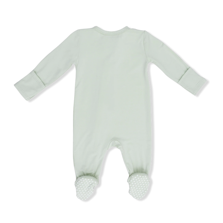 SOLID MILKY GREEN 2 WAY ZIPPER FOOTIE