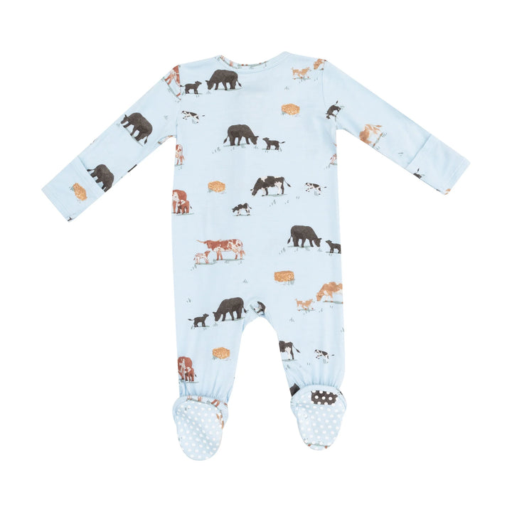 BLUE COW FAMILIES ZIPPER FOOTIE