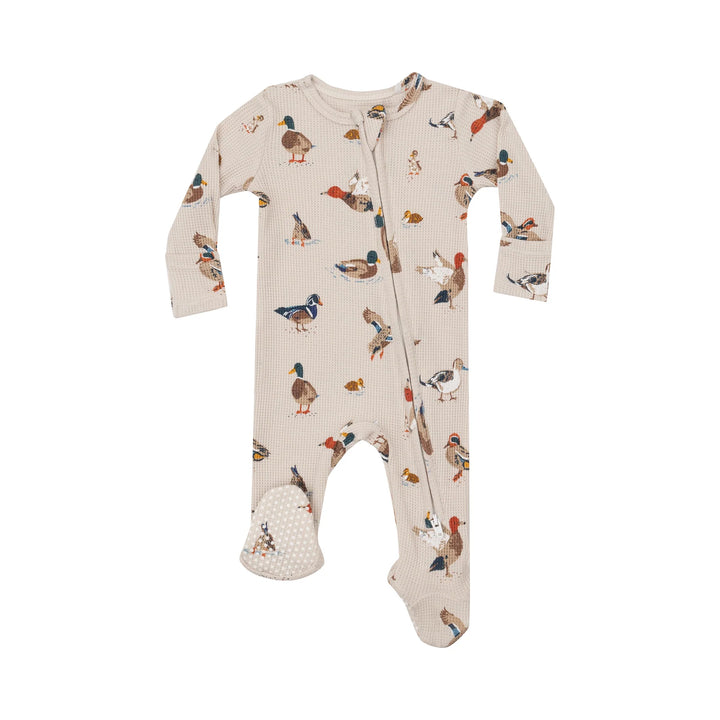 BROWN DUCKS ZIPPER FOOTIE