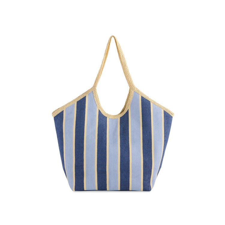 Navy Capri Tote – Large Classic Navy Tote Bag for Beach, Travel, and Everyday Use | Walker Boutique