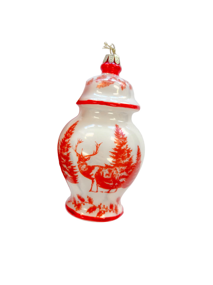 Yuletide Chinoiserie Ornament – Red & White Christmas Ornament | Walker Boutique