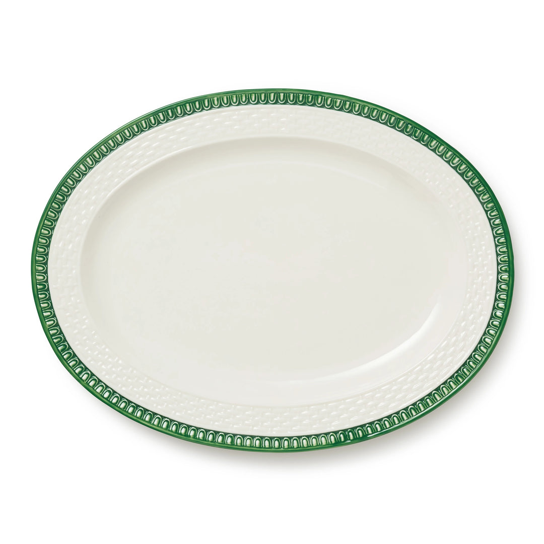 LE JARDIN EMBOSSED RATTAN OVAL PLATTER