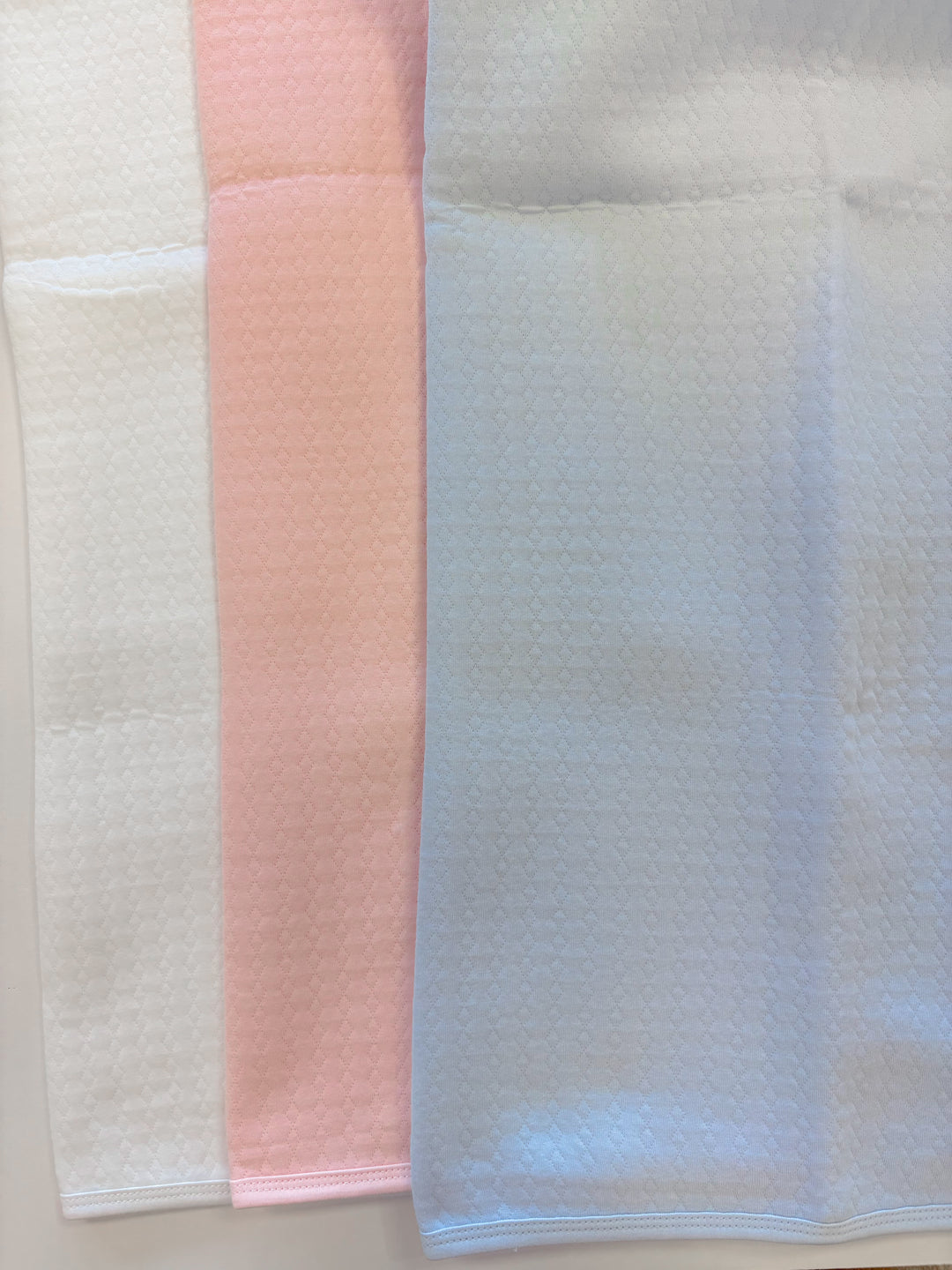 Blue Pearl Diamond Quilted Receiving Blanket – Elegant Quilted Baby Blanket in Pearl Blue | Walker Boutique