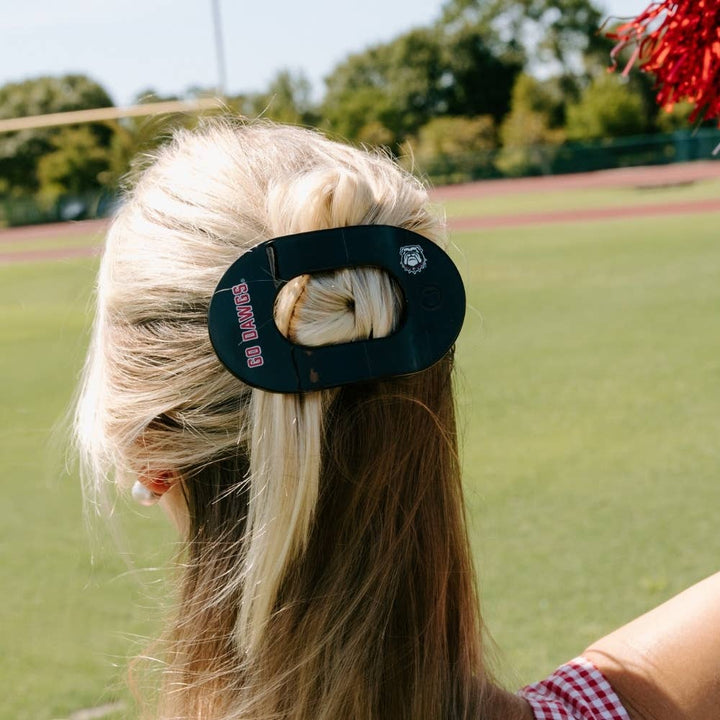 TELETIES FLAT ROUND HAIR CLIP GO DAWGS!