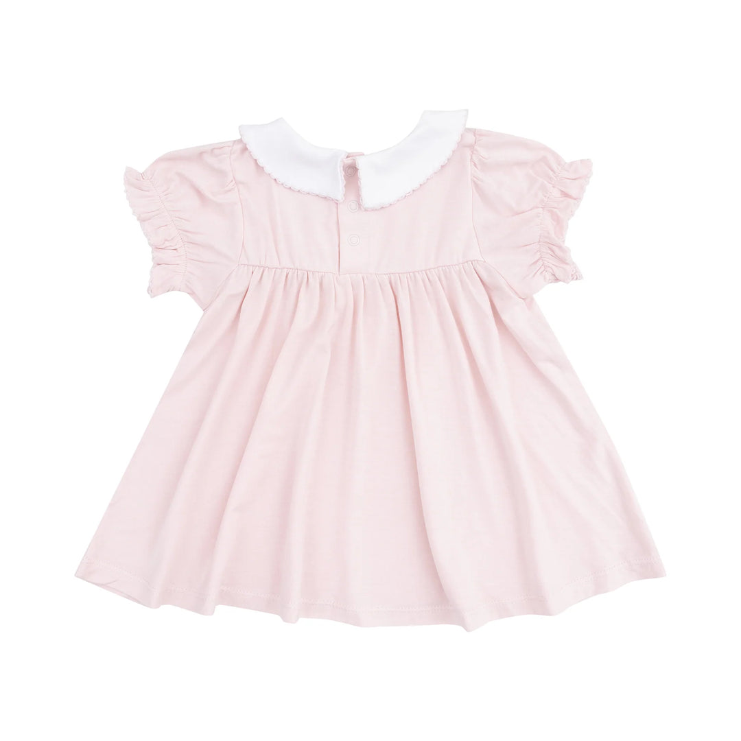 STRIPE PINK CLASSIC BOW SMOCKED DRESS SET