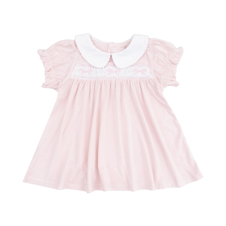 STRIPE PINK CLASSIC BOW SMOCKED DRESS SET