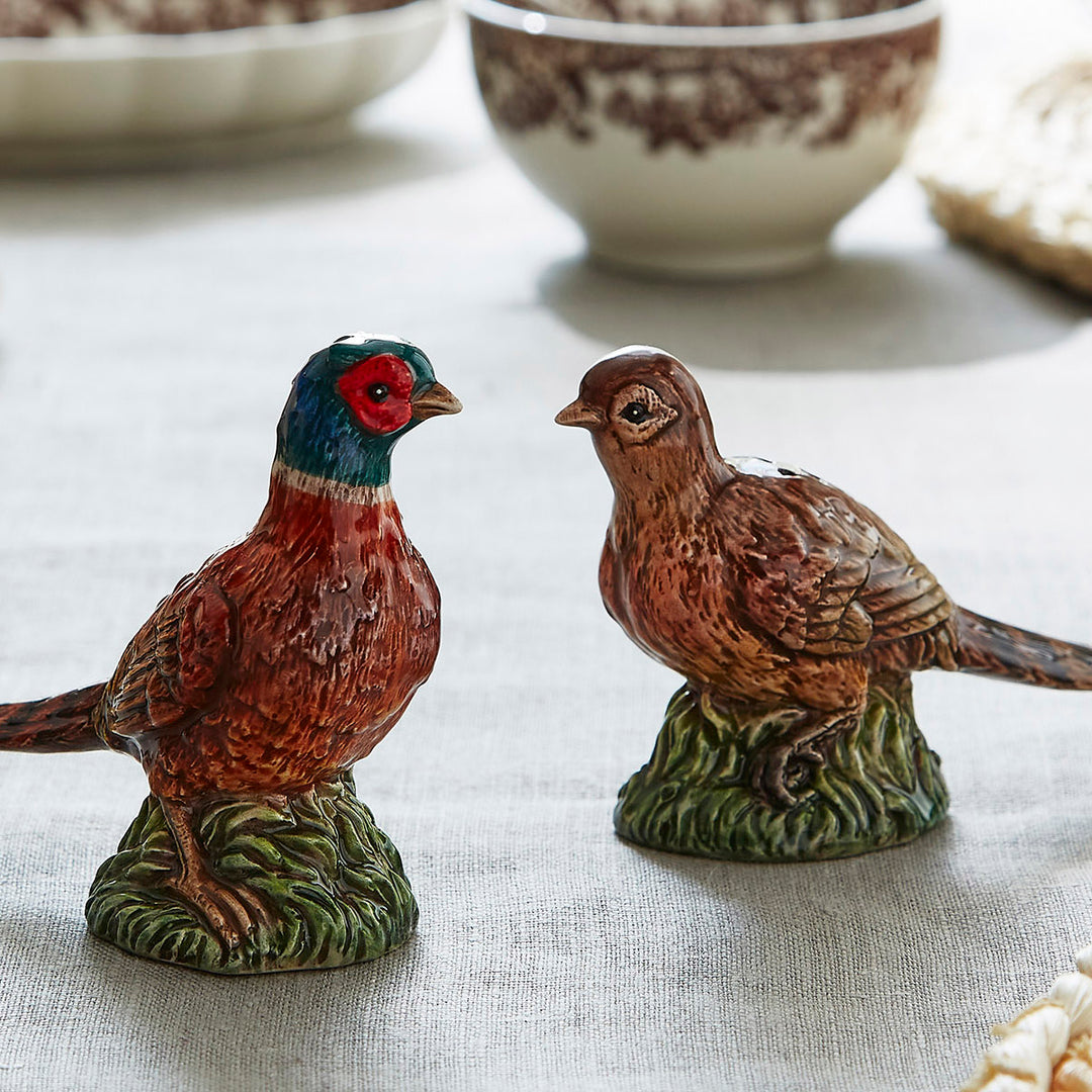 PHEASANT FIGURINE SALT & PEPPER SHAKER SET