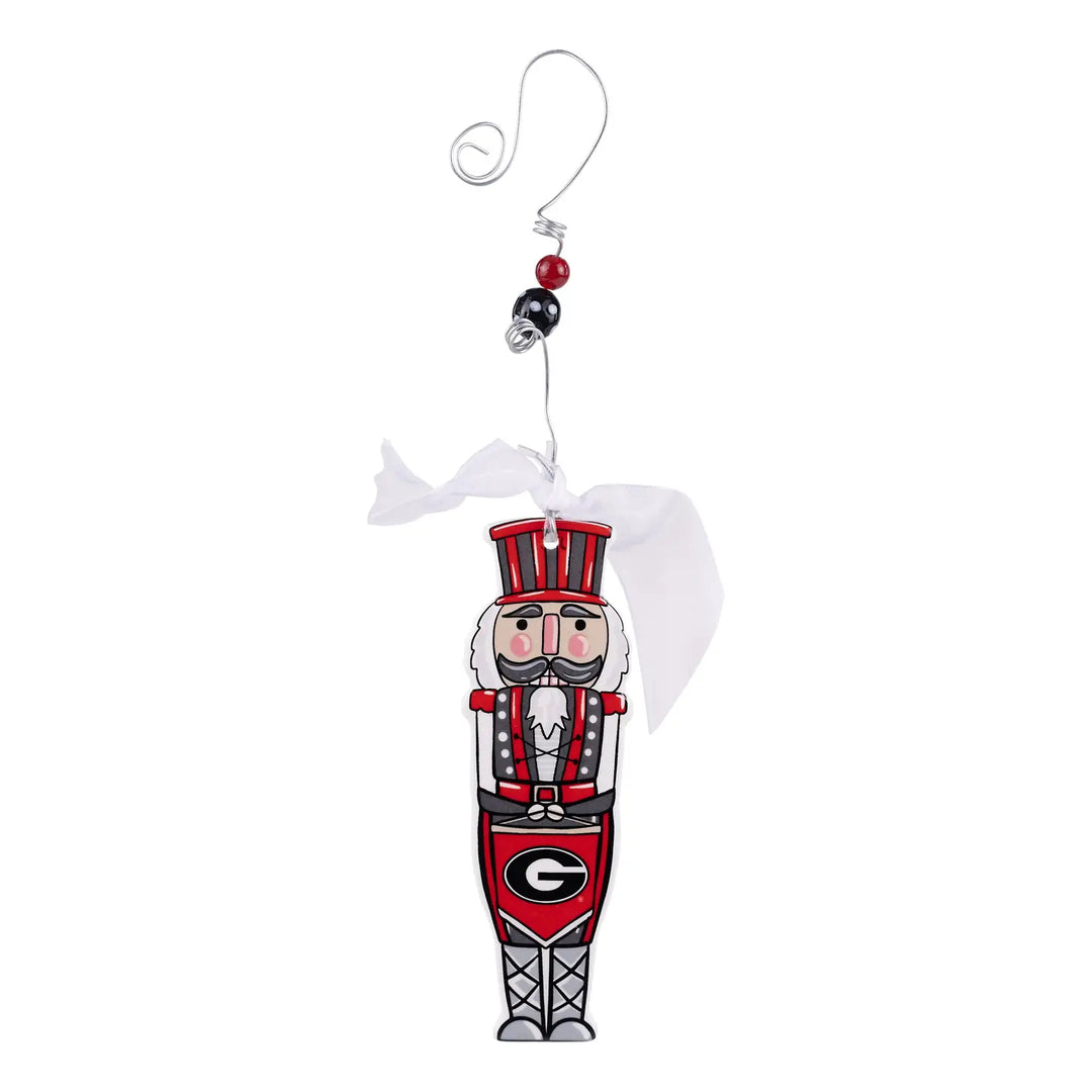 GEORGIA THEME NUTCRACKER FLAT ORNAMENT ON WHITE BACKGROUND