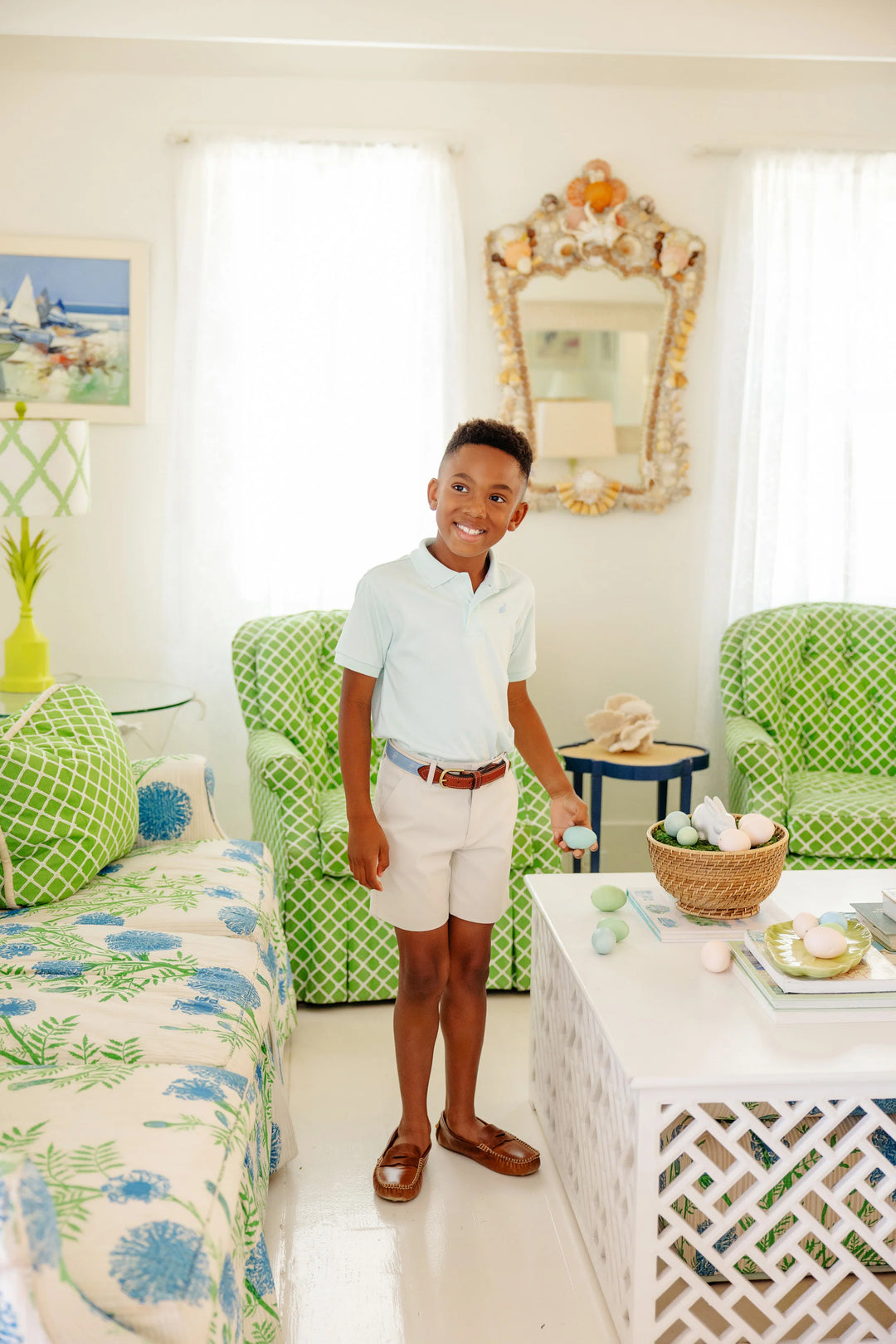 SEA ISLAND SEAFOAM PRIM & PROPER POLO