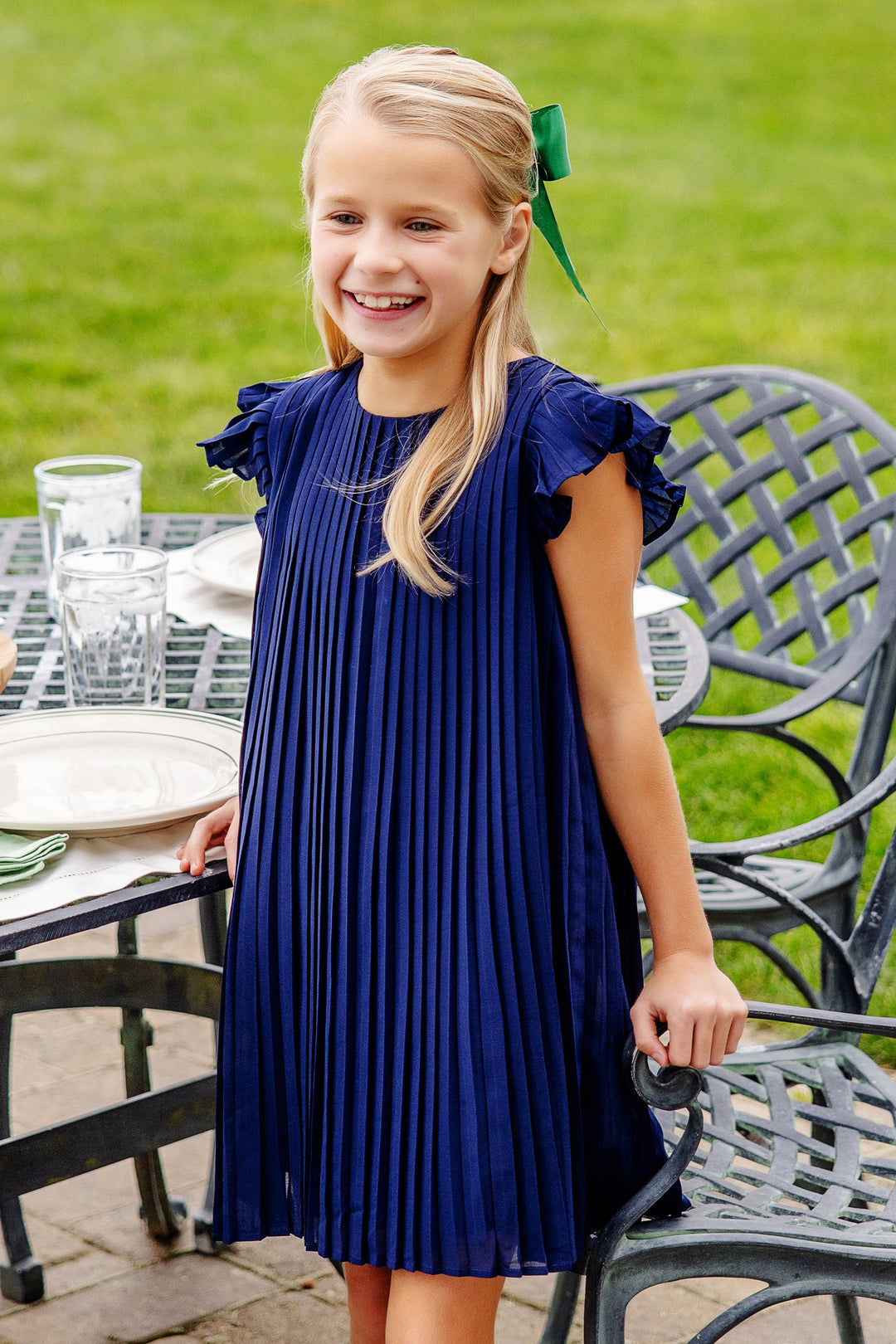 NANTUCKET NAVY PIPER PLEATED DRESS