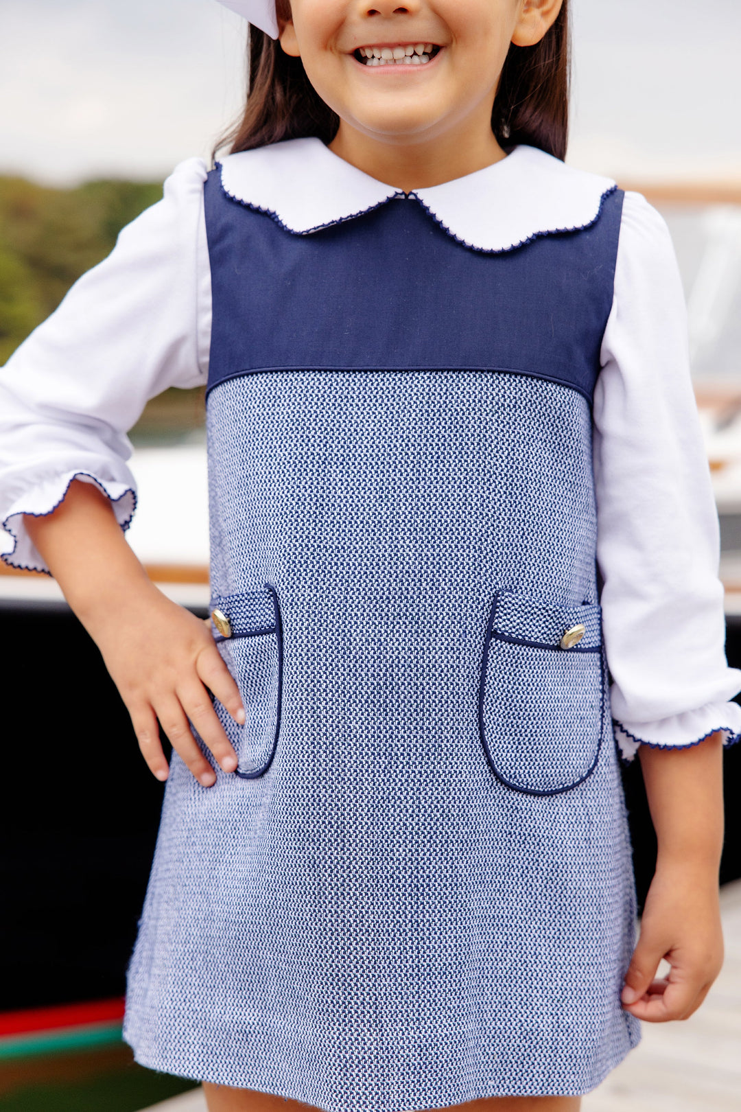 NANTUCKET NAVY TWEED JILL JUMPER DRESS