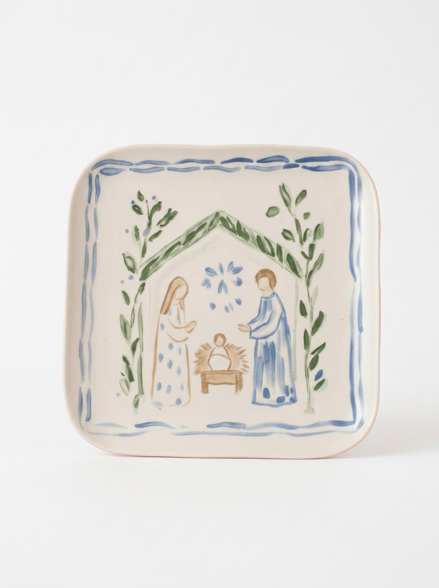 SIMPLE GRACE NATIVITY SQUARE PLATE
