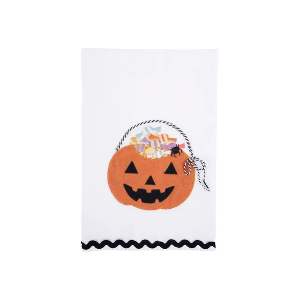 Candy Pumpkin Pail Tea Towel