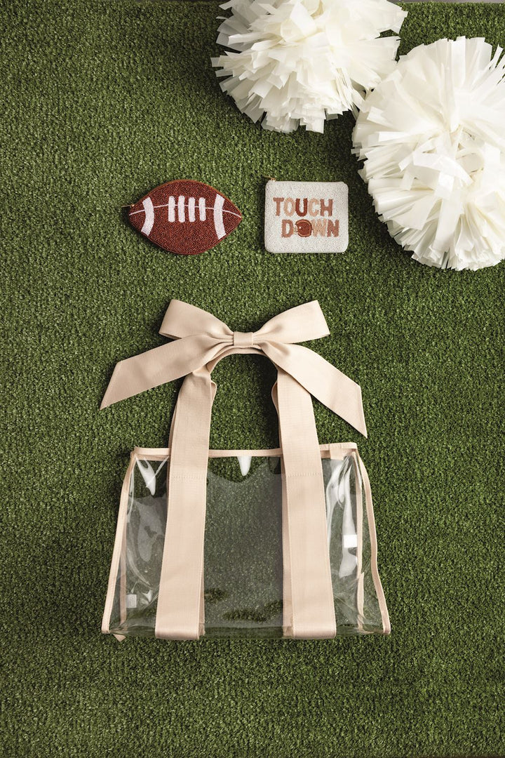STADIUM CLEAR TOTE WITH BOW STRAP