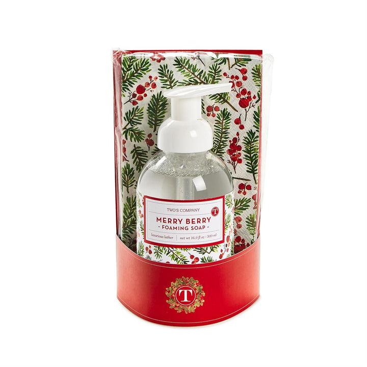 MERRY BERRY FRASIER FIR SOAP & GUEST TOWEL SET