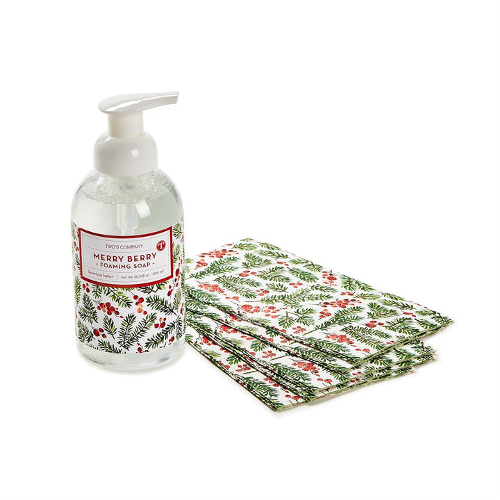 MERRY BERRY FRASIER FIR SOAP & GUEST TOWEL SET