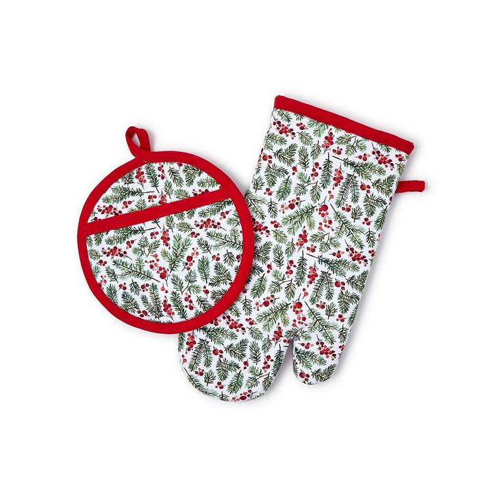 MERRY BERRY OVEN MITT & POT HOLDER SET