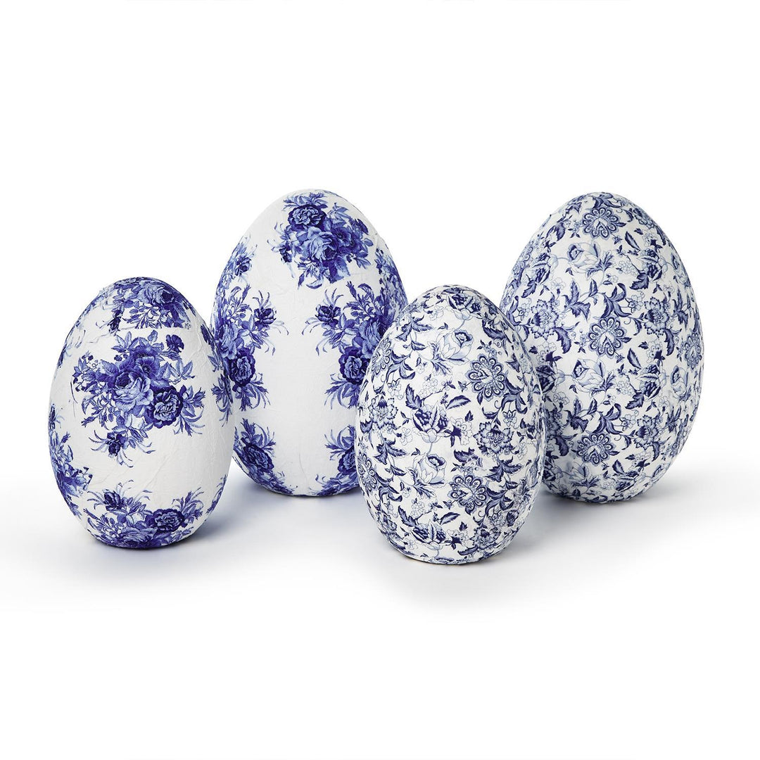 BLUE & WHITE PAPER MACHE EGG