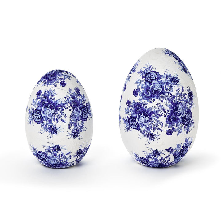 BLUE & WHITE PAPER MACHE EGG