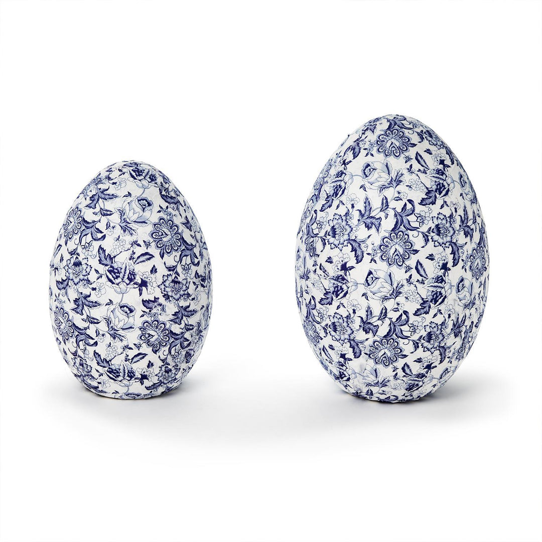 BLUE & WHITE PAPER MACHE EGG