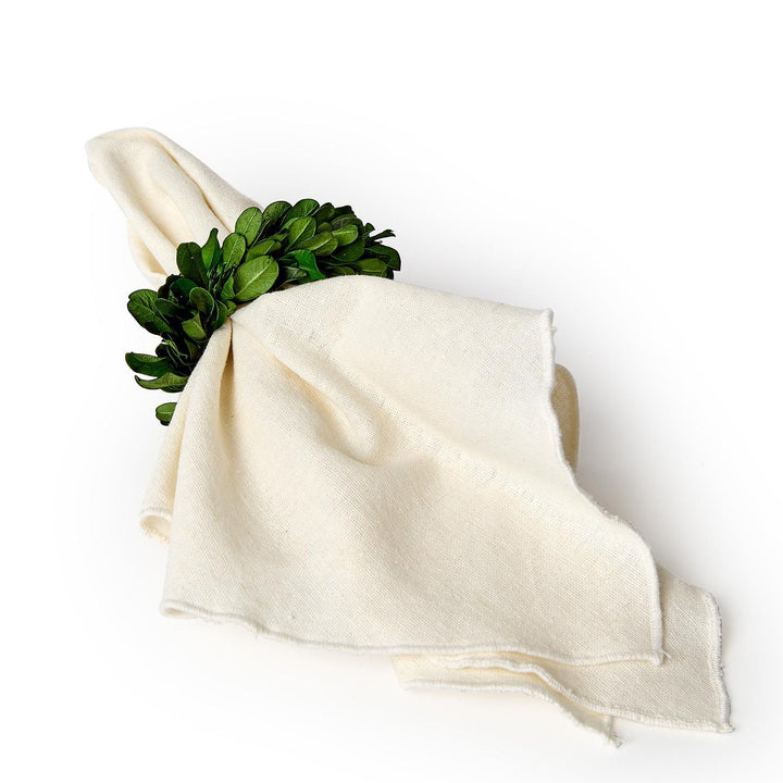 PRESERVED BOXWOOD WREATH NAPKIN RINGS SET OF 4