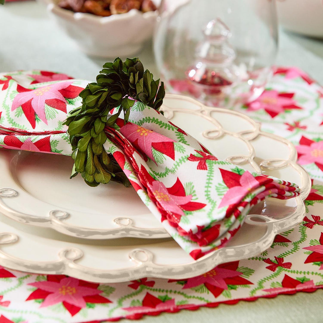PRESERVED BOXWOOD WREATH NAPKIN RINGS SET OF 4