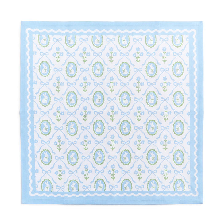 Light blue fabric with decorative pattern on a white background