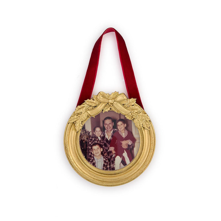 HOLLY LEAVES HANGING PHOTO FRAME ORNAMENTS