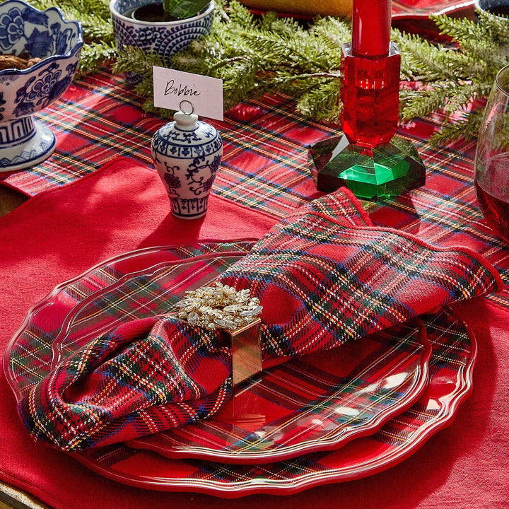 TARTAN TRADITIONS MELAMINE DINNER PLATES SET OF 4