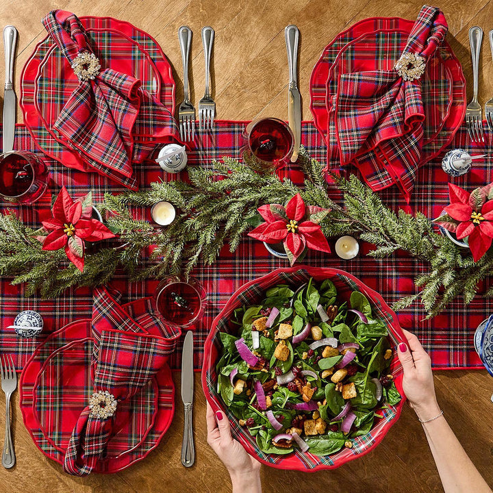 TARTAN TRADITIONS MELAMINE DINNER PLATES SET OF 4