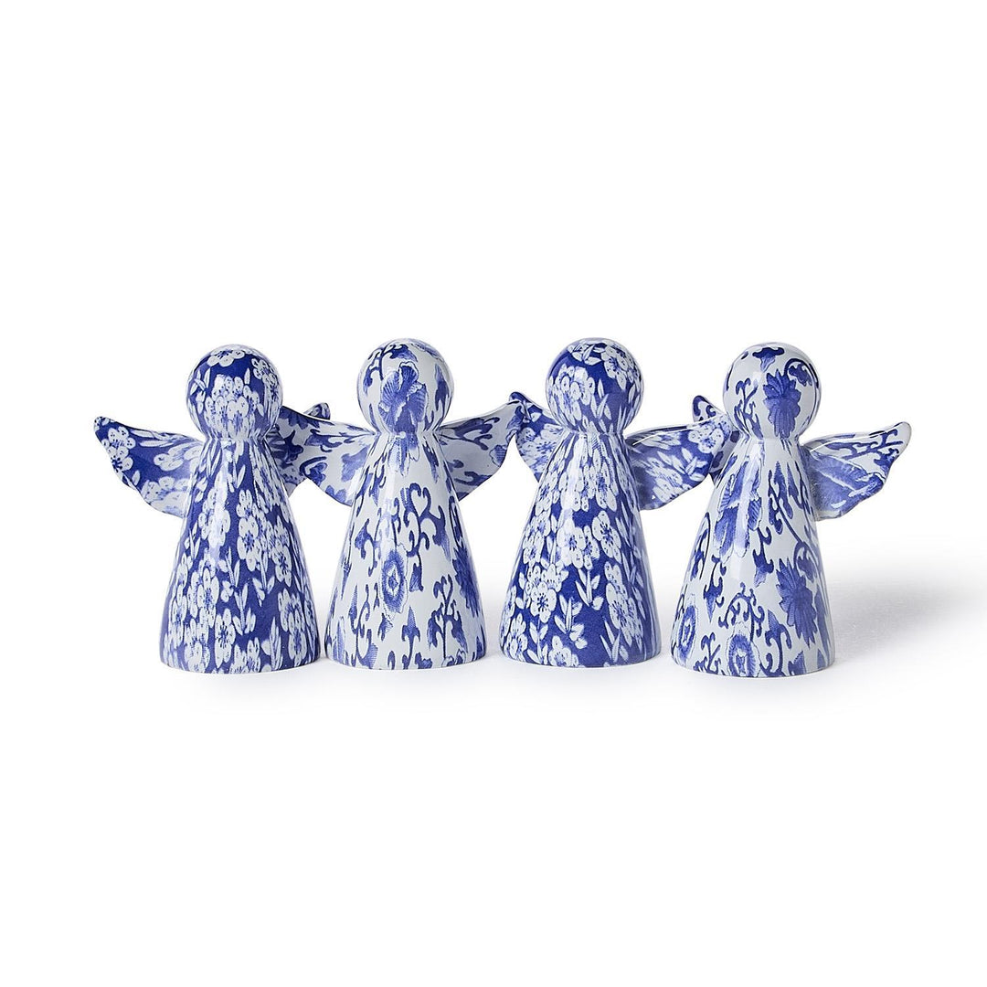BLUE & WHITE ANGEL FIGURINES