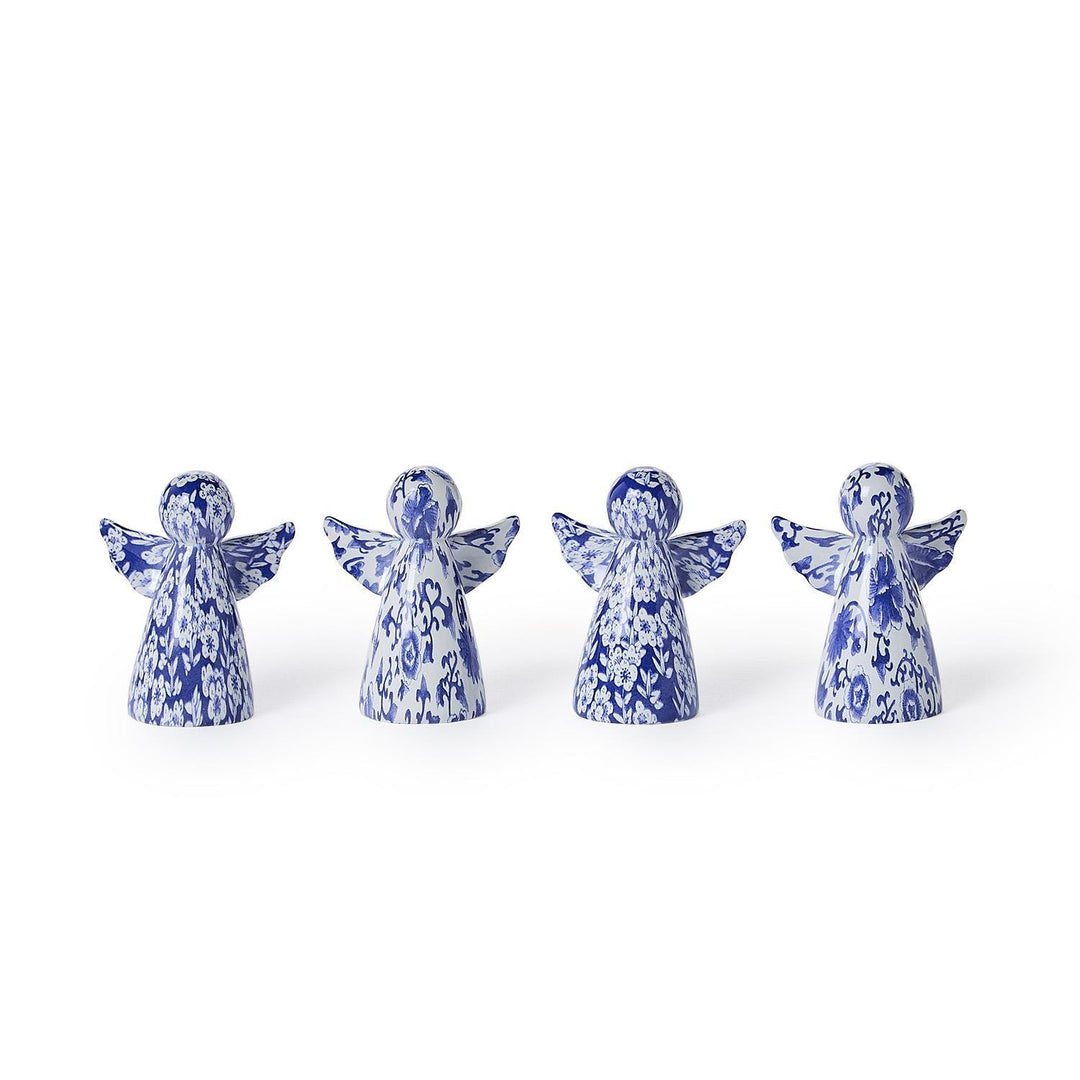 BLUE & WHITE ANGEL FIGURINES