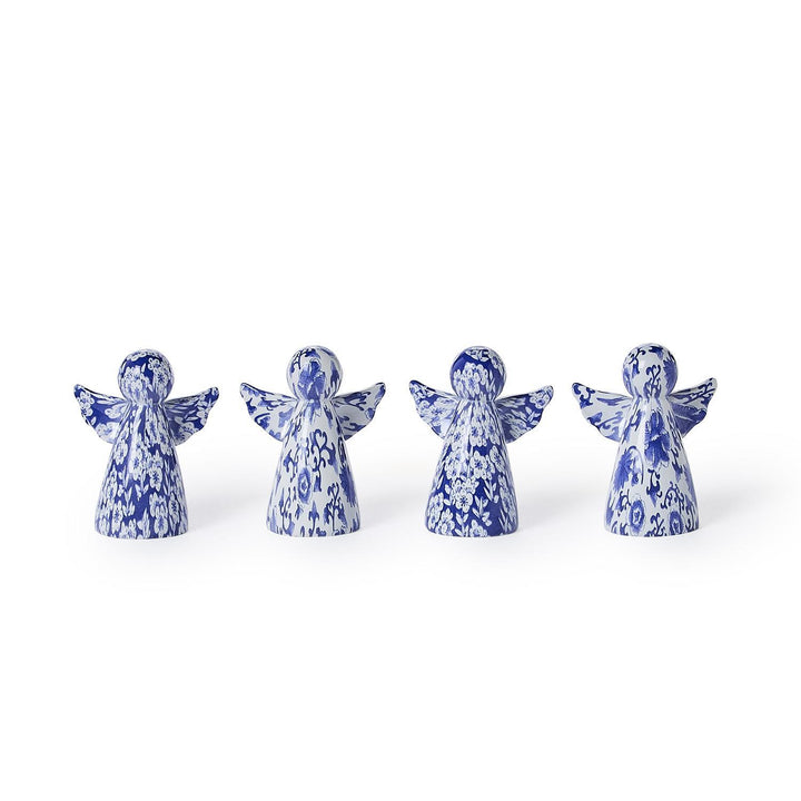 BLUE & WHITE ANGEL FIGURINES