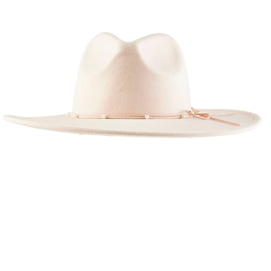 Cream fedora hat 