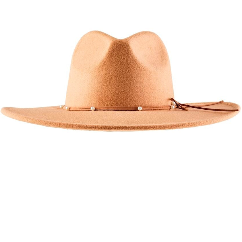Tan fedora hat 