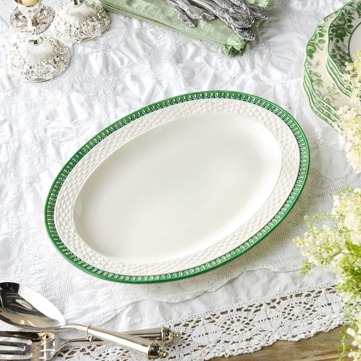 LE JARDIN EMBOSSED RATTAN OVAL PLATTER